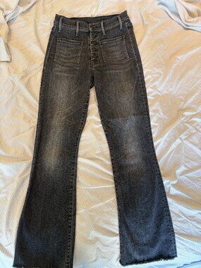 Mother Wide Leg Black Wash Jeans
